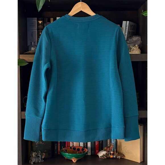 NWT Addison Bay Everyday Ribbed Crewneck In Blue Crush Size XS $168 MSRP - Picture 6 of 10